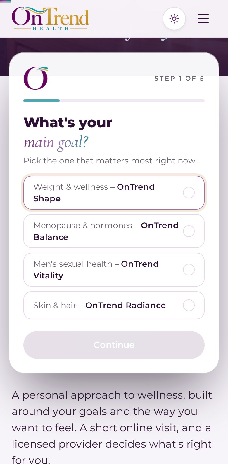 OnTrend Health site screenshot 1