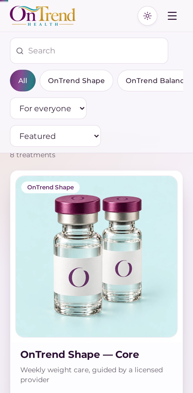 OnTrend Health site screenshot 2